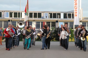 Marschmusikprobe in Weinfelden, Migros West