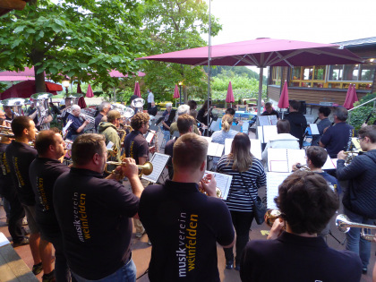 Ständli im Garten vom Restaurant Stelzenhof, Dienstag, 17. August 2021